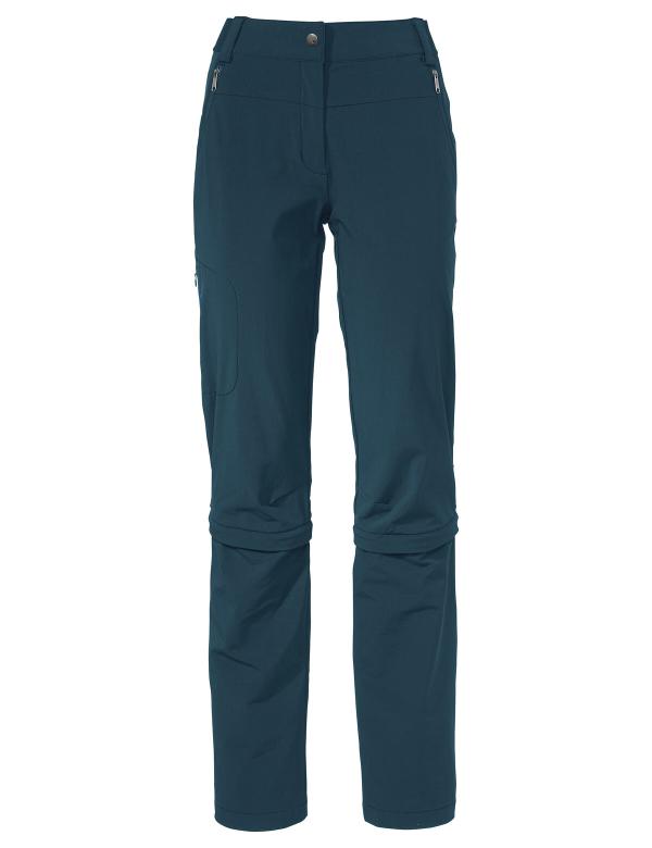 VAUDE Women's Farley Stretch Capri T-Zip Pants III dark sea Gr&ouml;&szlig; 38-Short