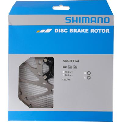 SHIMANO Bremsscheibe SM-RT64 203mm CL Verschlussring mit Au&szlig;enverzahnung Produktbild 1