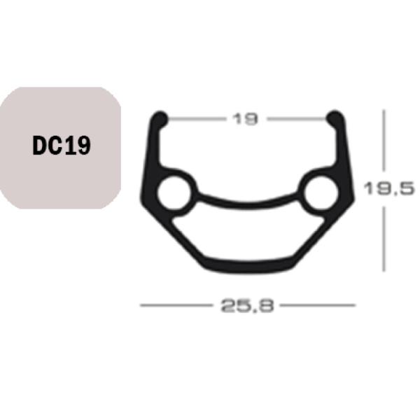 Exal FELGE DC 19, 26" 36L, SCHW 19-559 VL:6,5MM EINFACHOESEN