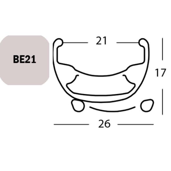Exal FELGE BE 21, 28" 32L SCHW 21-622 VL:6,5MM EINFACHOESEN