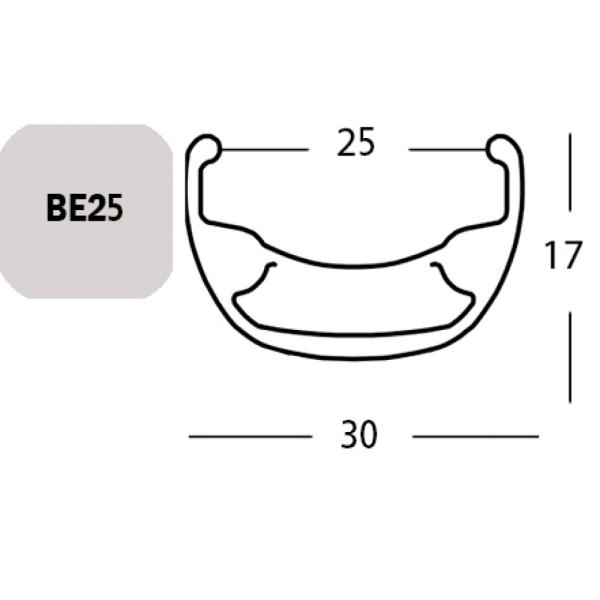 Exal FELGE BE 25, 26" 36L SCHW 25-559 VL:6,5MM EINFACHOESEN