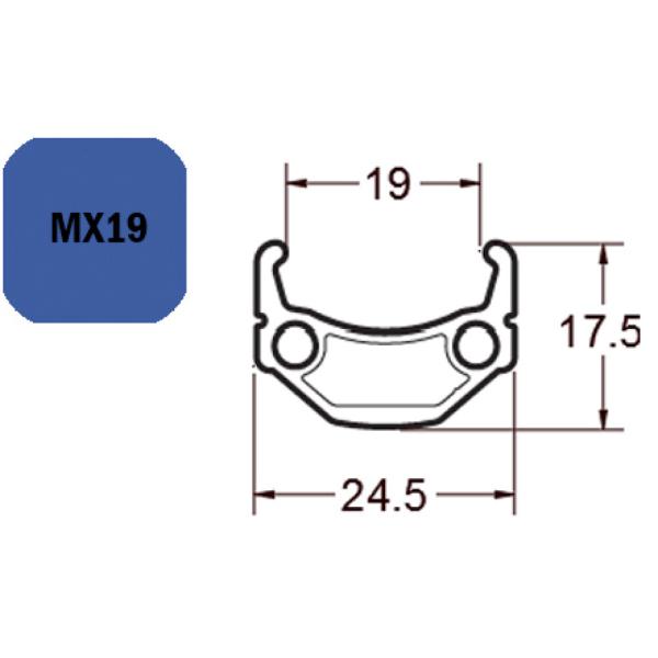 Exal Felge MX19 19-622 28" 36 Loch Schwarz Einfach &Ouml;sung