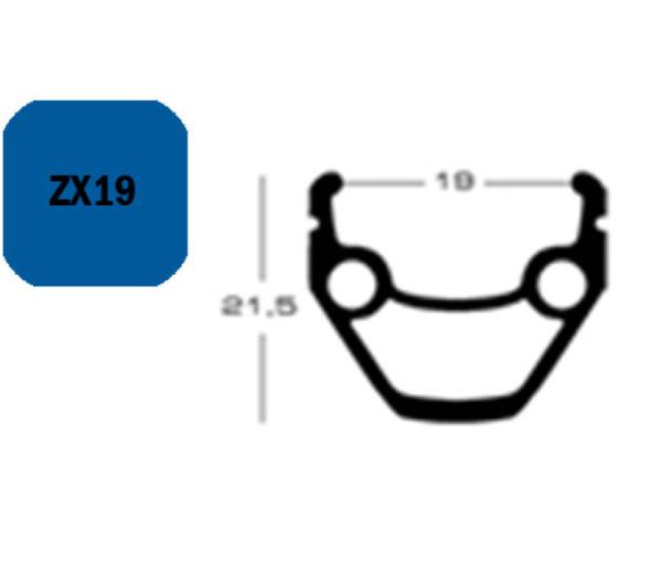 Exal FELGE ZX 19, 28" 36L SILB 19-622 VL:6,5MM EINFACHOESEN