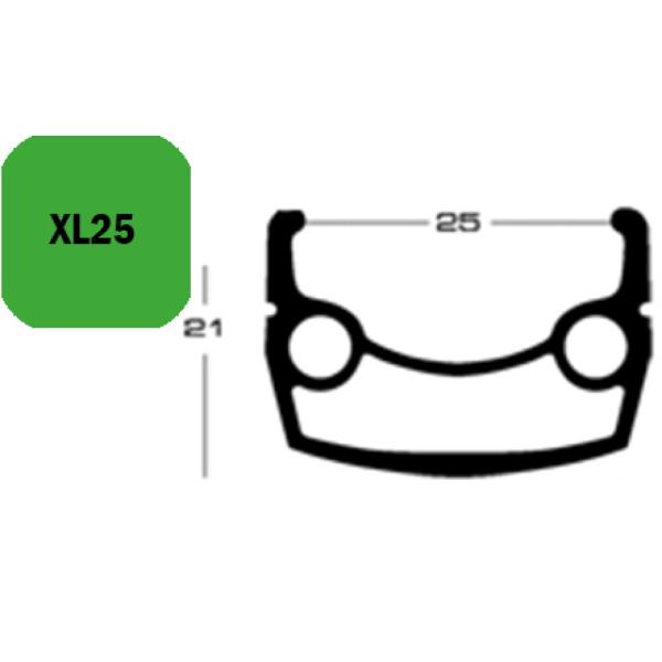 Exal FELGE XL 25, 28" 36L SCHW           25-622 VL:8,5MM EINFACHOESEN