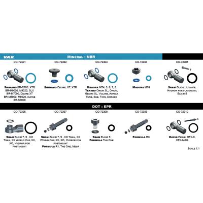 VAR VAR O-Ring Dichtungssatz hydraulische Scheibenbremsen Sortierbox Produktbild 1