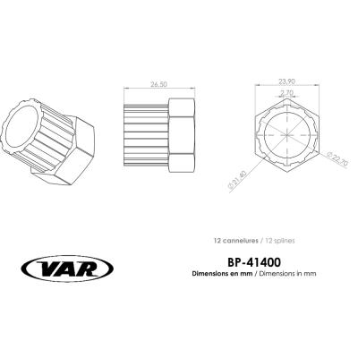 VAR Kompaktinnenlagerwerkzeug BP-41400 f&uuml;r Campagnolo Record, Chorus & Athena Produktbild 1