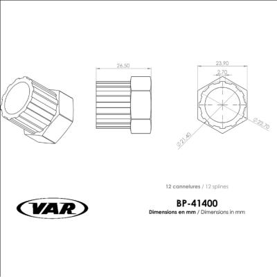 VAR Kompaktinnenlagerwerkzeug BP-41400 f&uuml;r Campagnolo Record, Chorus & Athena Produktbild 2