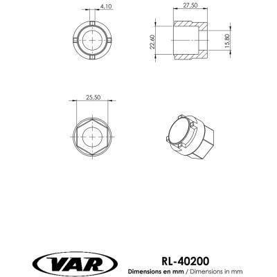 VAR Freilaufk&ouml;rperabzieher RL-40200 ACS&reg; 14/15 Z&auml;hne Produktbild 1