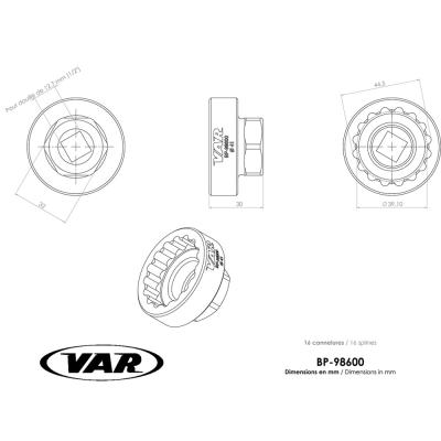 VAR Innenlagerwerkzeug BP-98600 SHIMANO ULTEGRA BBR60 41 mm Produktbild 1