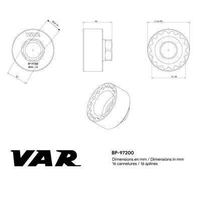 VAR Innenlagerwerkzeug BP-97200 f&uuml;r STEPS EP8 54 mm Produktbild 1
