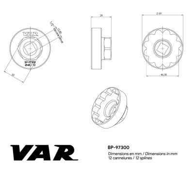 VAR Innenlagerwerkzeug BP-97300 Praxis M30 BSA, T47 M30 48 mm Produktbild 1