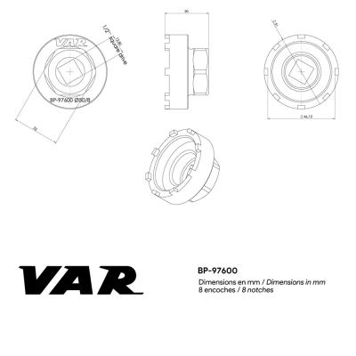 VAR Innenlagerwerkzeug BP-97600 BOSCH Performance Line, Performance CX Line 50 mm Produktbild 1