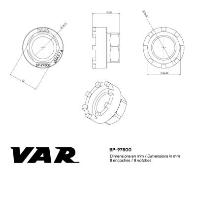 VAR Innenlagerwerkzeug BP-97800 YAMAHA PW-X, PW-X2 46 mm Produktbild 1