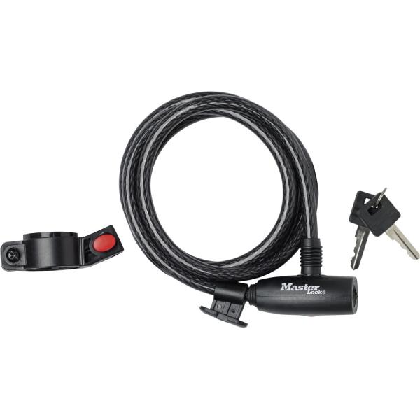 Master Lock Kabelschloss 8232 Schwarz 10 mm x 1800 mm Schl&uuml;ssel