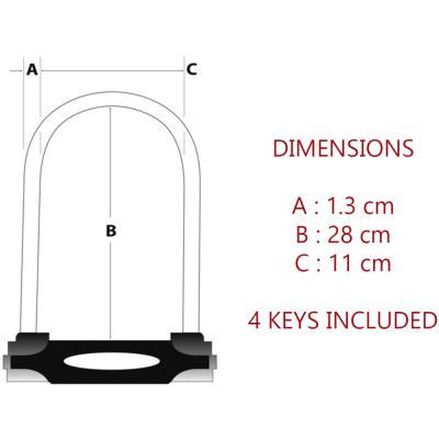 Master Lock B&uuml;gelschloss 8195LW Schwarz 13 mm x 280 mm x 110 mm Schl&uuml;ssel Produktbild 4