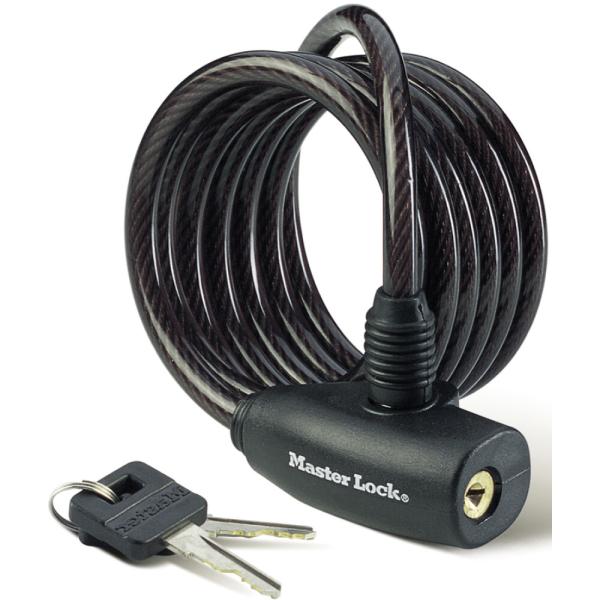 Master Lock Kabelschloss Family Schwarz 8 mm x 1800 mm Schl&uuml;ssel