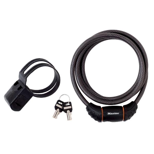 Master Lock Kabelschloss Quantum Schwarz 10 mm x 1800 mm Schl&uuml;ssel