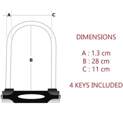 Master Lock B&uuml;gelschloss 8195LW Grau 13 mm x 280 mm x 110 mm Schl&uuml;ssel Produktbild 4