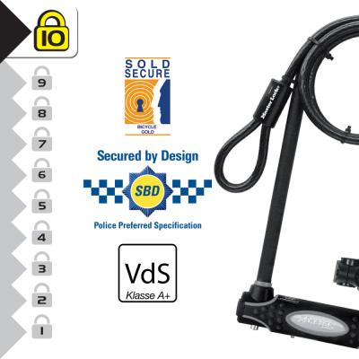 Master Lock B&uuml;gelschloss 8285LW Schwarz 13 mm x 280 mm x 110 mm / 10 mm x 1200 mm Schl&uuml;ssel Produktbild 2
