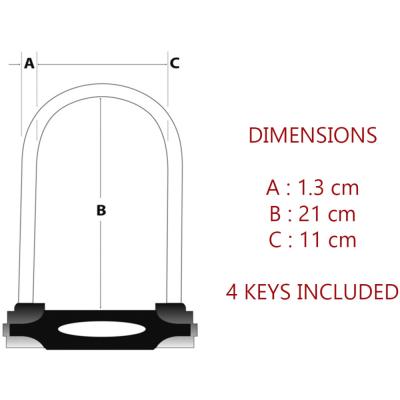 Master Lock B&uuml;gelschloss 8195 Schwarz 13 mm x 210 mm x 110 mm Schl&uuml;ssel Produktbild 4