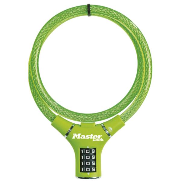 Master Lock Kabelschloss 8229 Gr&uuml;n 12 mm x 900 mm Zahlenkombination einstellbar