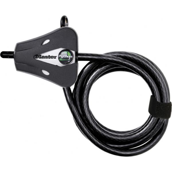 Master Lock Kabelschloss Python 8417 Schwarz 5 mm x 1800 mm Schl&uuml;ssel