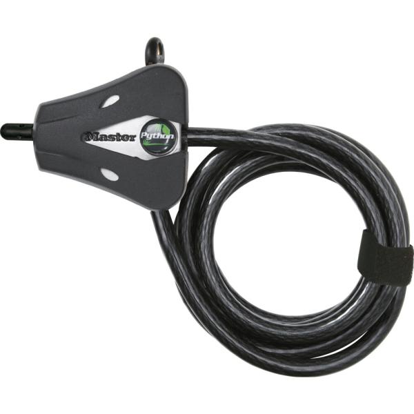 Master Lock Kabelschloss Python Kompakt Schwarz 8 mm x 1800 mm Schl&uuml;ssel