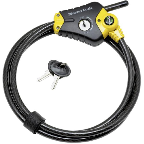 Master Lock Kabelschloss Python 8420 Schwarz/Gelb 10 mm x 4500 mm Schl&uuml;ssel