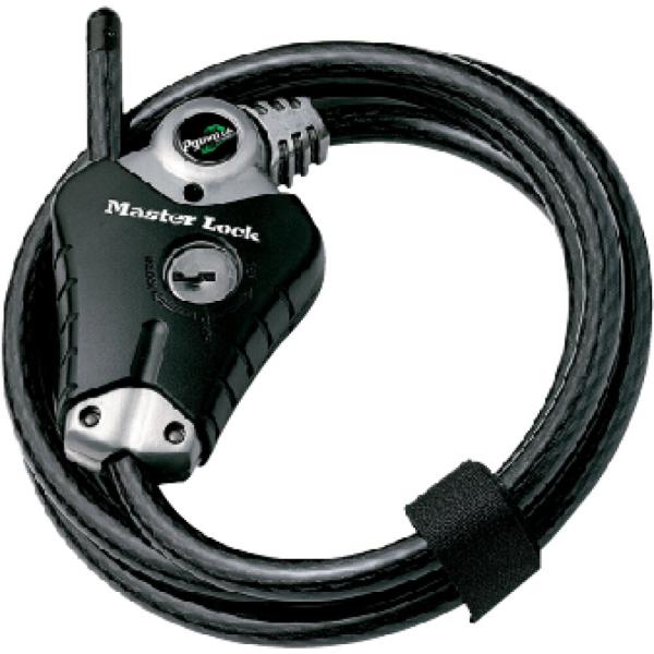Master Lock Kabelschloss Python 8428 Schwarz 10 mm x 1800 mm Schl&uuml;ssel
