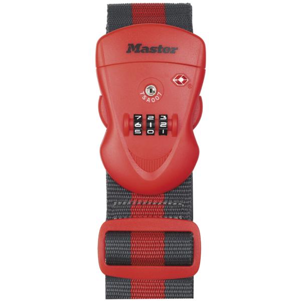 Master Lock Gep&auml;ckgurt mit Zahlenschloss Rot 950 - 2000 mm