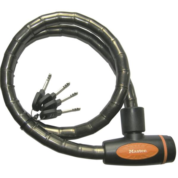 Master Lock Kabelschloss 8228 PanzR Dunkelgrau 18 mm x 1000 mm Schl&uuml;ssel