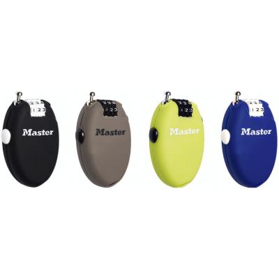 Master Lock Kabelschloss Retractor 4er Pack 2 mm x 700 mm Zahlenkombination einstellbar Produktbild 1