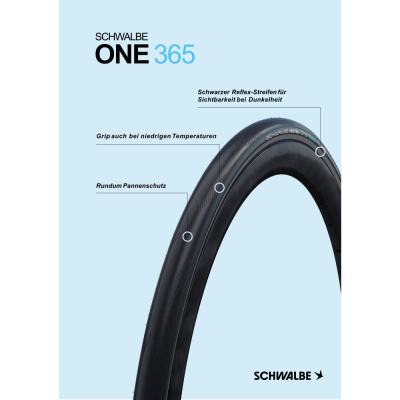 Schwalbe FALTREIFEN ONE 365 Perf 4Season RaceGuard 25-622 Schwarz/Schwarz-Reflex Produktbild 4