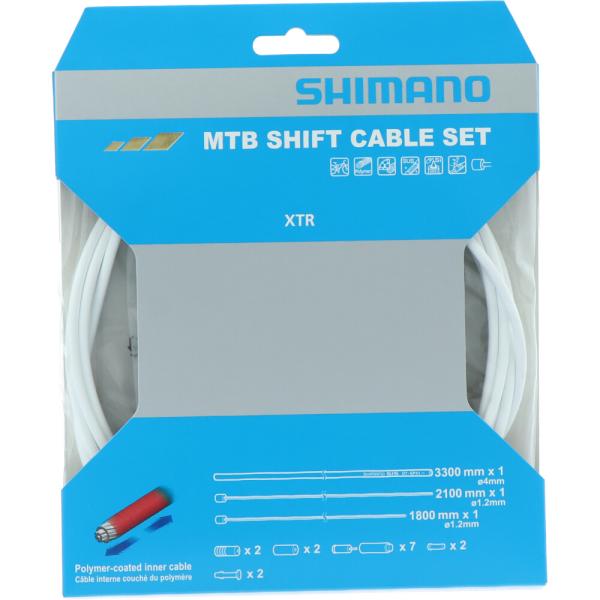 SHIMANO Schaltzug-Set MTB XTR polymerbeschichtet 3300 mm Wei&szlig;
