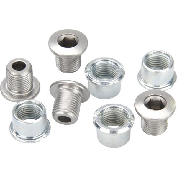 SHIMANO Kettenblattschrauben mit Mutter M8x8.5 mm f&uuml;r doppeltes Kettenblatt (4 Satz)