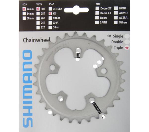 SHIMANO Kettenblatt 105 FC-5703 30 Z&auml;hne Silber