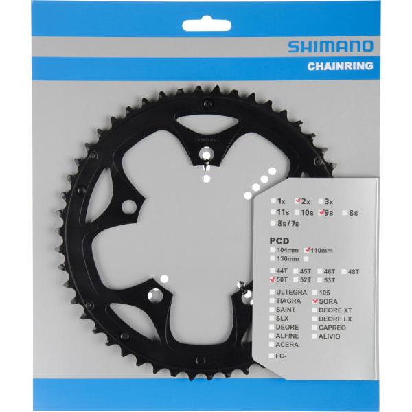 SHIMANO Kettenblatt SORA FC-3550 50 Z&auml;hne f&uuml;r KSR Schwarz