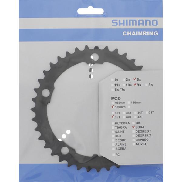 SHIMANO Kettenblatt SORA FC-3503 39 Z&auml;hne f&uuml;r KSR Schwarz