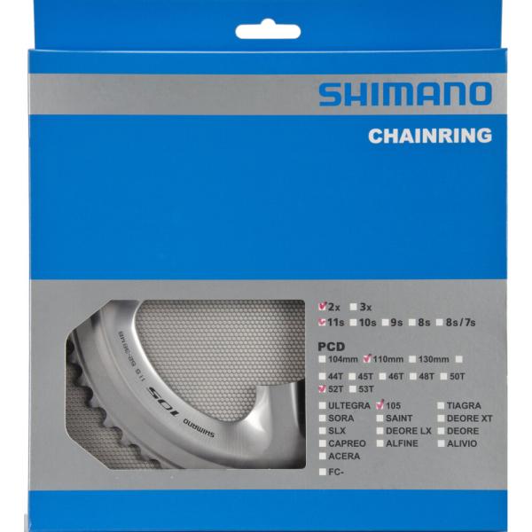 SHIMANO Kettenblatt 105 FC-5800 52 Z&auml;hne Silber
