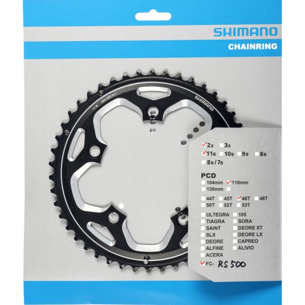 SHIMANO Kettenblatt FC-RS500 46 Z&auml;hne Schwarz