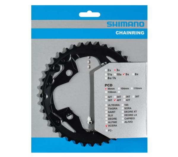 SHIMANO Kettenblatt ACERA FC-M3000 40 Z&auml;hne (AX)