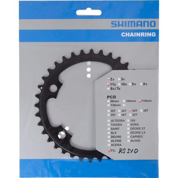 SHIMANO Kettenblatt FC-RS510 36 Z&auml;hne Schwarz