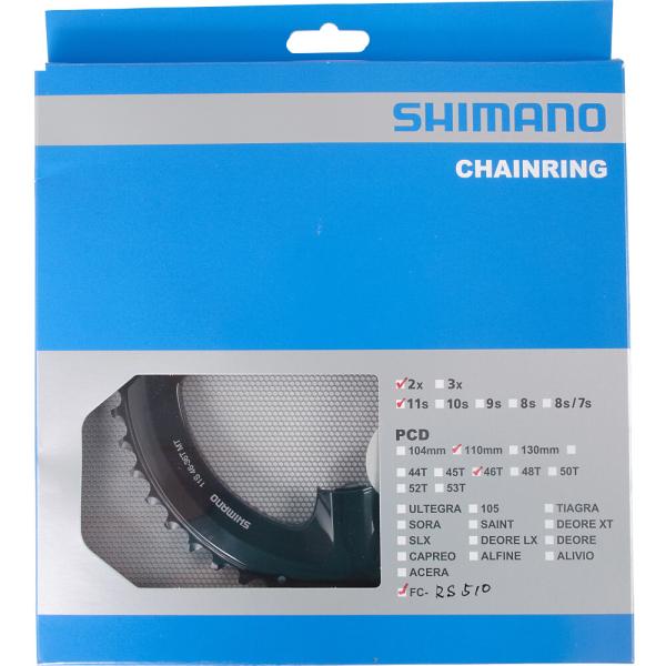 SHIMANO Kettenblatt FC-RS510 46 Z&auml;hne Schwarz