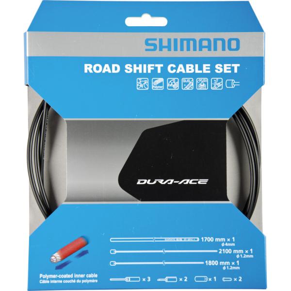 SHIMANO Schaltzug-Set Road polymerbeschichtet Schwarz