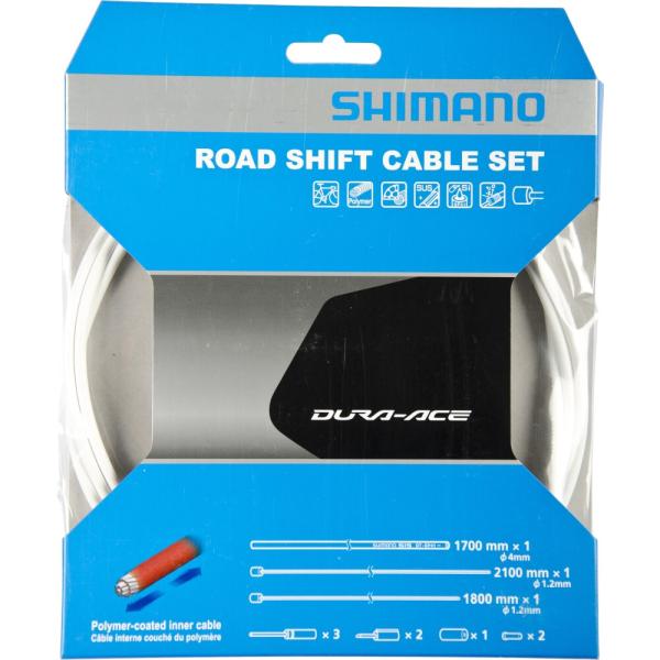 SHIMANO Schaltzug-Set Road polymerbeschichtet Wei&szlig;