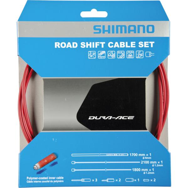 SHIMANO Schaltzug-Set Road polymerbeschichtet Rot