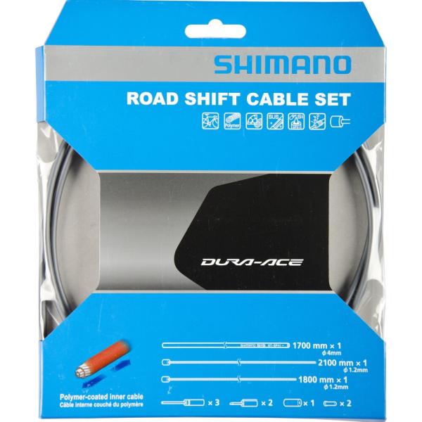 SHIMANO Schaltzug-Set Road polymerbeschichtet Grau
