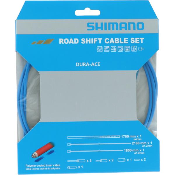 SHIMANO Schaltzug-Set Road polymerbeschichtet Blau
