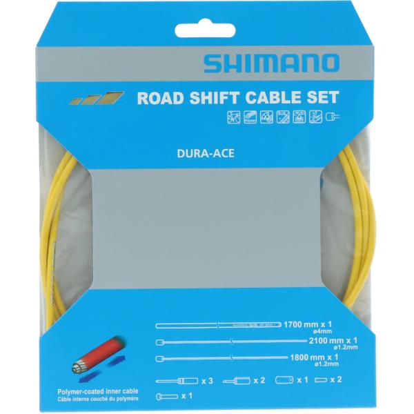 SHIMANO Schaltzug-Set Road polymerbeschichtet Gelb
