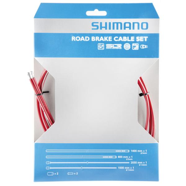 SHIMANO Bremszug-Set Road SIL-TEC beschichtet Rot